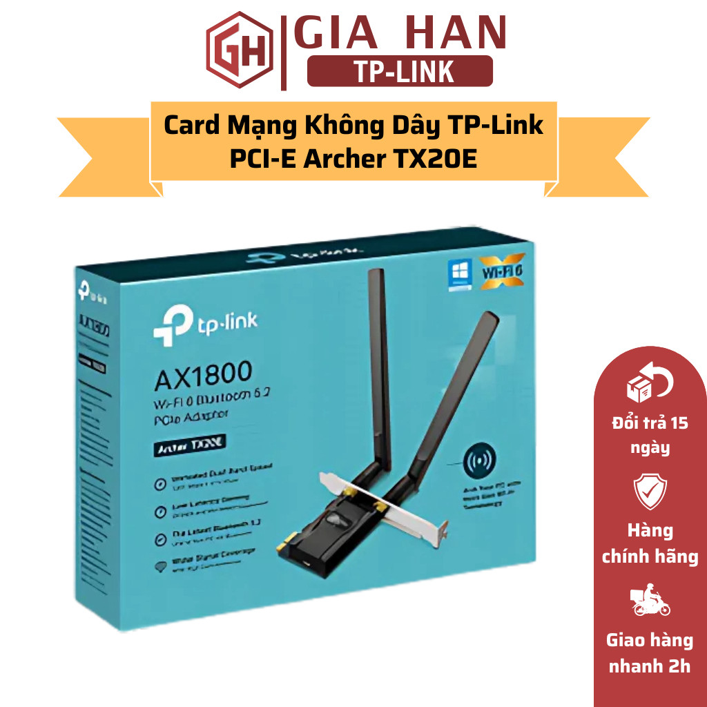 TP-Link Archer TX20E PCIe Bluetooth 5.2 WiFi 6 AX1800 อะแดปเตอร์การ์ด WiFi