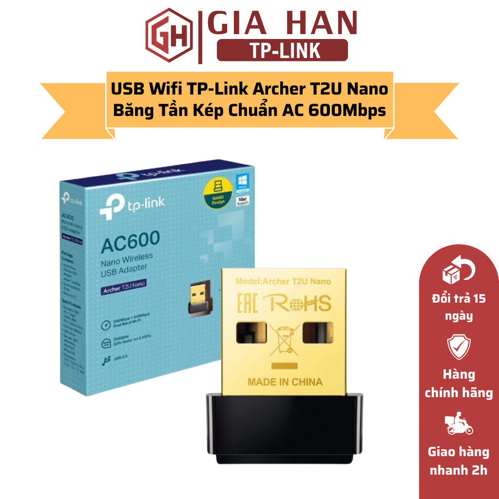 TP-Link Archer T2U Nano/T3U Nano/T2UB Nano USB Wifi Adapter - AC600/AC1300Mbps