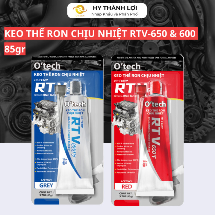 Otech RTV 600F, 650F 85gr เปลี่ยนปะเก็นทนความร้อน, เปลี่ยนยาแนว, เปลี่ยนสําหรับปะเก็นยาง