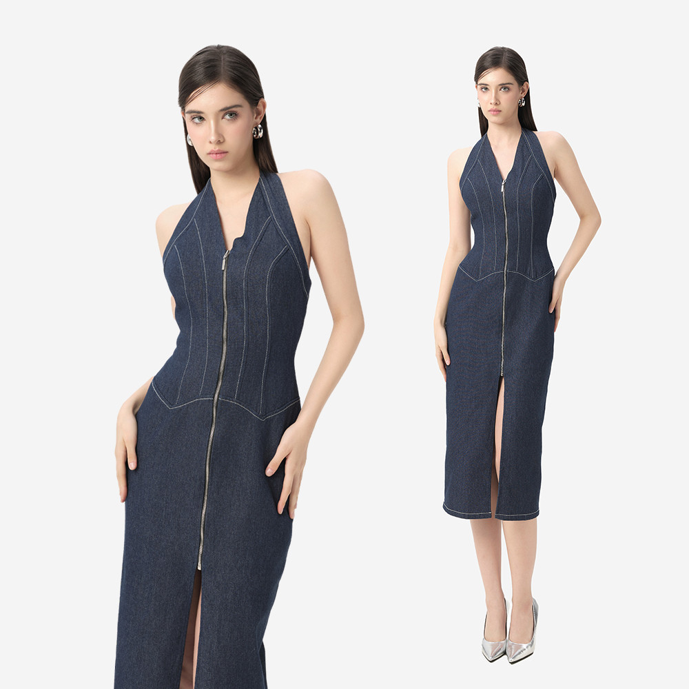 RECHIC Laurel เดรสคล้องคอมีซิปหรูหรา