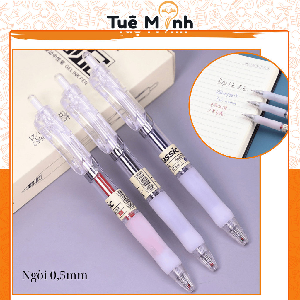 ปากกาเจล Baoke F35 B166 พร้อมหมึกสีดํา ปลายปากกา 0.5 มม. แผ่นยาง เขียนลื่นง่าย
