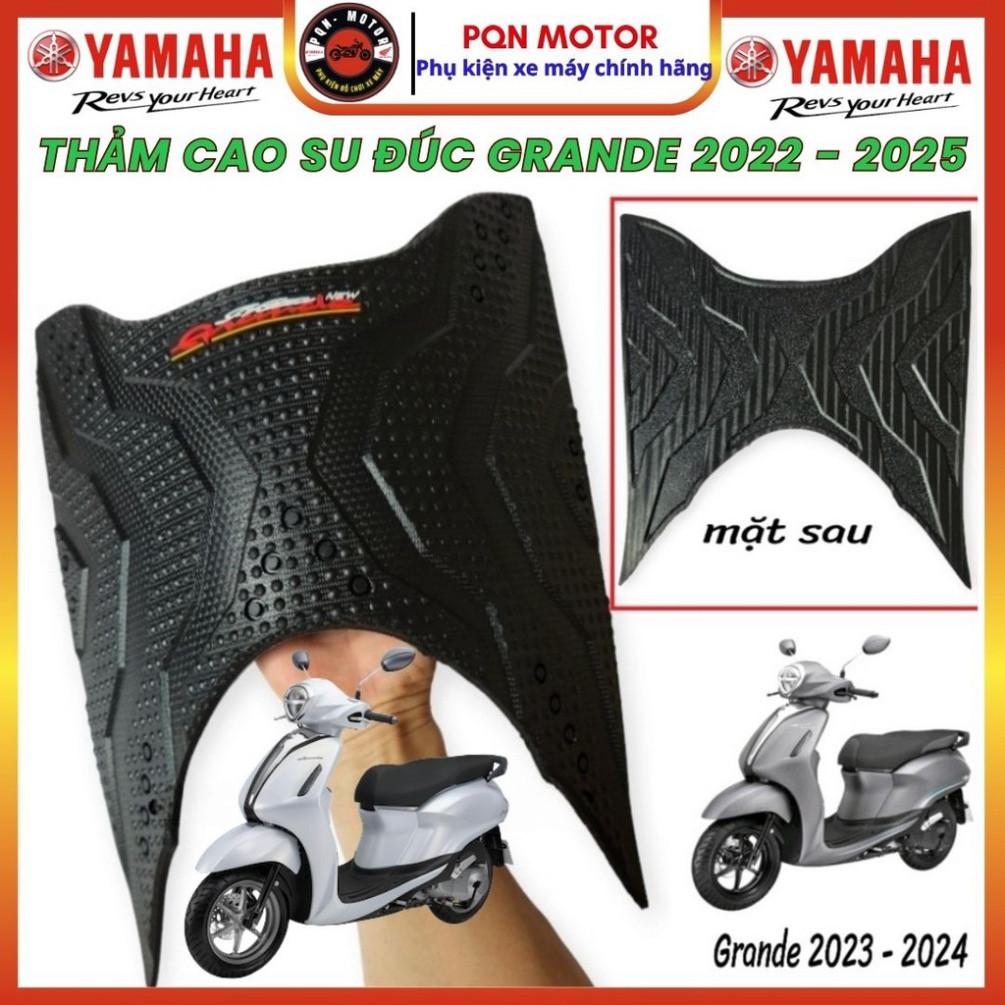 Grande 2026 Molded Rubber Mat, Molded Rubber Foot Mat for Yamaha Nozza GRANDE 2022-2025 แบบหนา