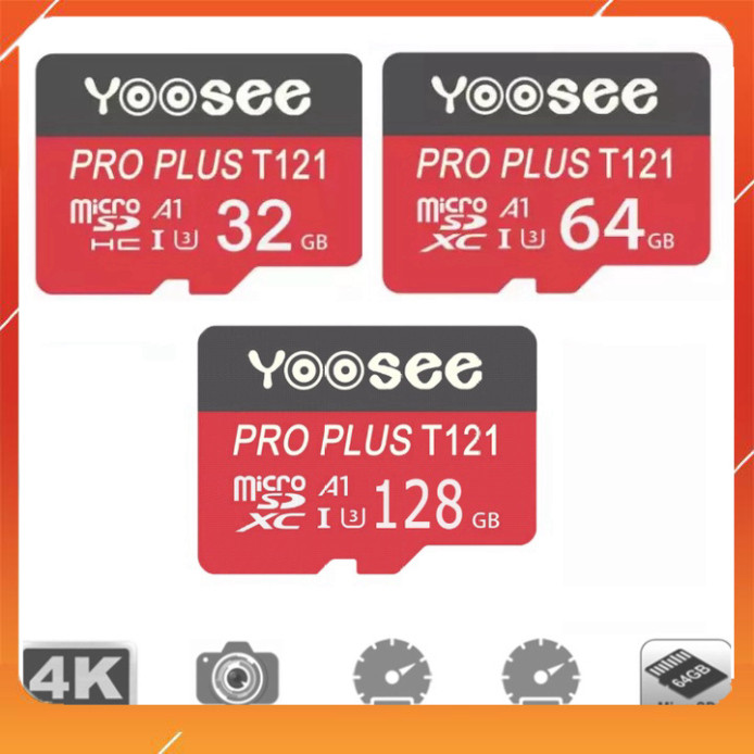 Yoosee Pro Plus การ์ดหน่วยความจํา 32GB 64GB 128GB A1 U3 R95MB.s W45MB.s เฉพาะในกล้องและโทรศัพท์
