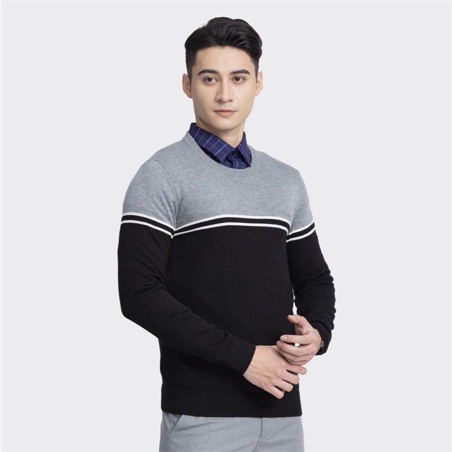 เสื้อสเวตเตอร์ผู้ชาย Arristino ทรง regular ทรงหลวม สีชาย - AWO007W3