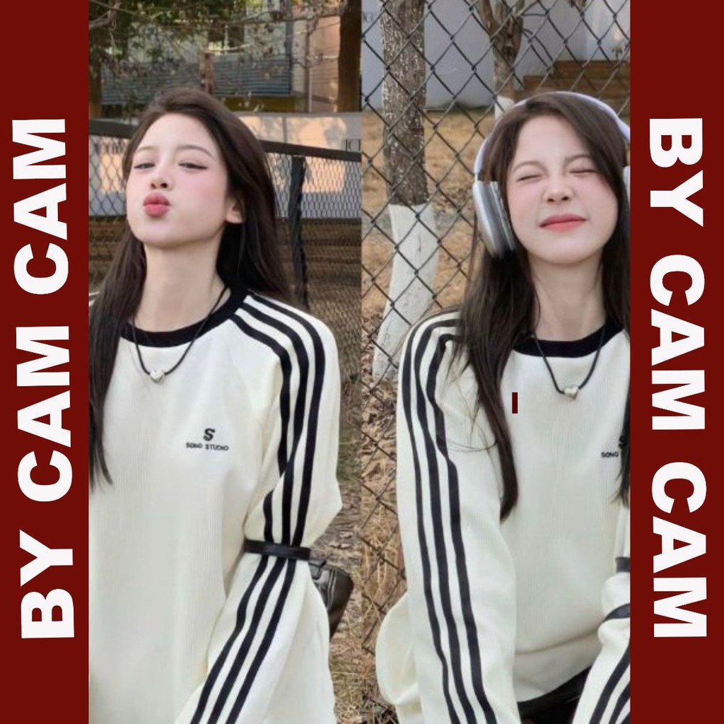 สเวตเตอร์พิมพ์ลาย Song Studio แขนยาว คอกลม ลายสีดํา sp by CBL