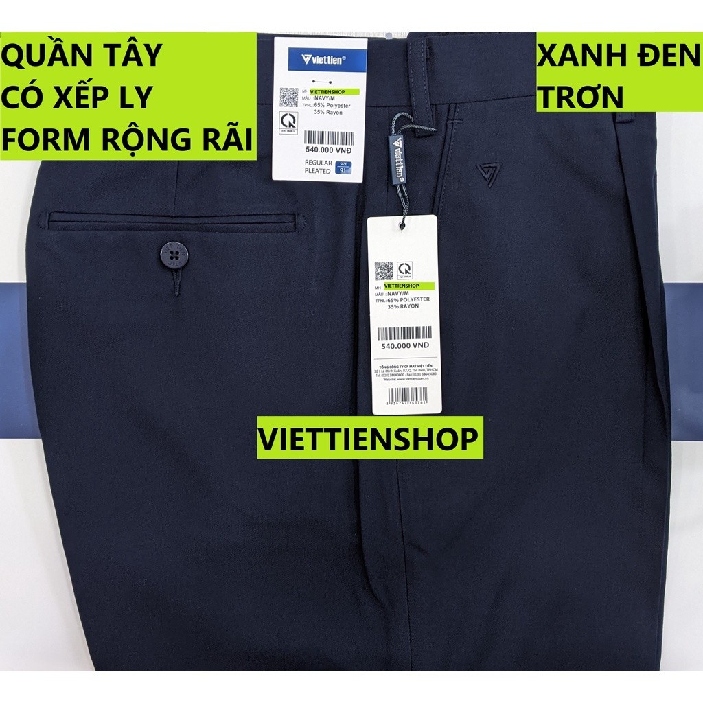 (สีน้ําเงินธรรมดา QTR) VIET TIEN TROUSERS WITH CUP (ไม่มีแรง - REGULAR)