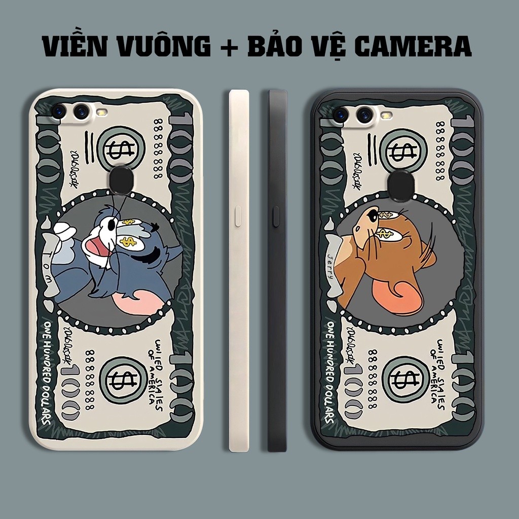 เคส Oppo F9 / F9 Pro / A7x / Realme U1 พิมพ์ลาย Cat and Mouse ขอบสี่เหลี่ยม และป้องกันกล้อง