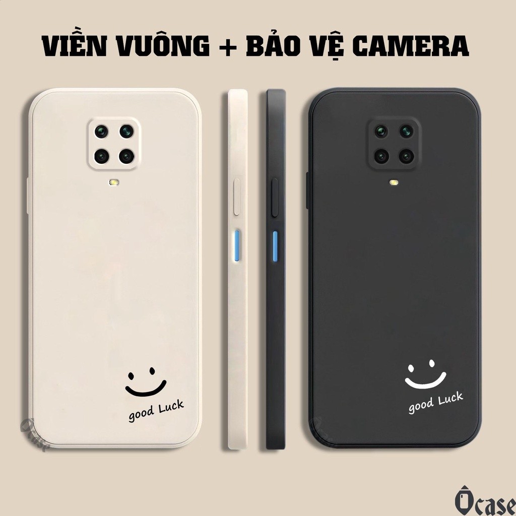 เคส Xiaomi Redmi Note 9s / Note 9 Pro / Note 9 Promax / Poco M2 Pro พิมพ์ลายหน้ายิ้มนําโชคและขอบสี่เ