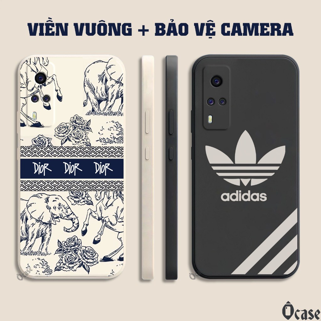 เคส Vivo Y51 2020 / Y53s / Y31 2021 พิมพ์ลายหมีและขอบเหลี่ยมพร้อมป้องกันกล้อง