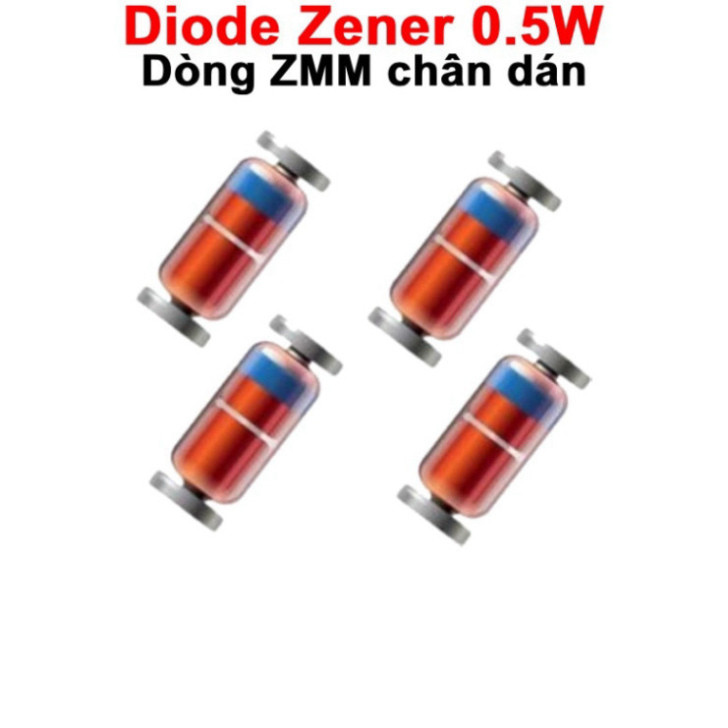 (20 ชิ้น) Zener Diode ZMM2V4, ZZMM3V9, MM5V6, ZMM7V5... พิน SMD 0.5W
