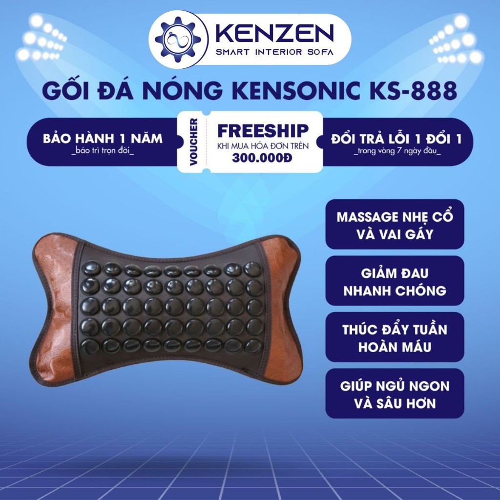 เคนโซนิค KS-888 หมอนหินร้อนพร้อมเทคโนโลยีคุณภาพสูงความจุ 35ว รองรับไหล่และคอลดความเครียดเพิ่มฟังก์ชั