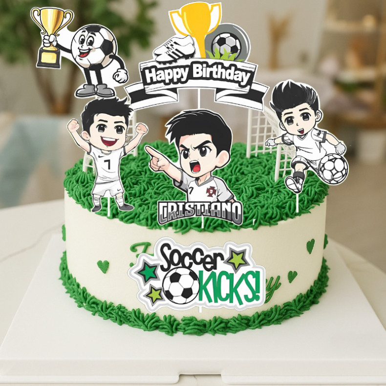 ชุดปลั๊กฟุตบอล GOAL Ronaldo - Messi ตกแต่งเค้ก