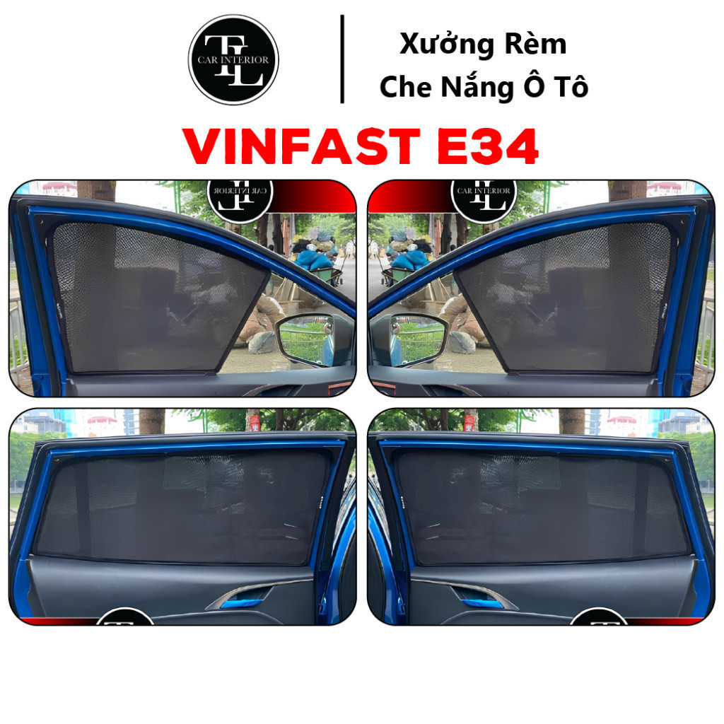Vinfast VF E34 ม่านบังแดดป้องกันรังสียูวี Type 1 TL Auto ชุด 4 แผง 2 ปี