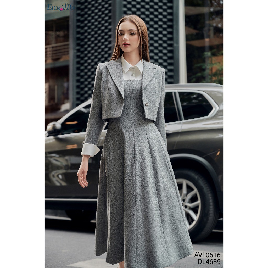 เสื้อกั๊กสตรี Emspo คอปกยาวปานกลางและกระดุมหิน AVL0616 ผสม QL1347 & DL4689