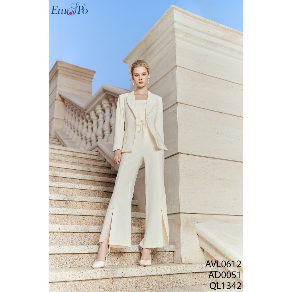 เสื้อกั๊กสตรี Emspo คอปกและปิดปุ่ม AVL0612 COMES WITH AD0051 เดิน QL1342