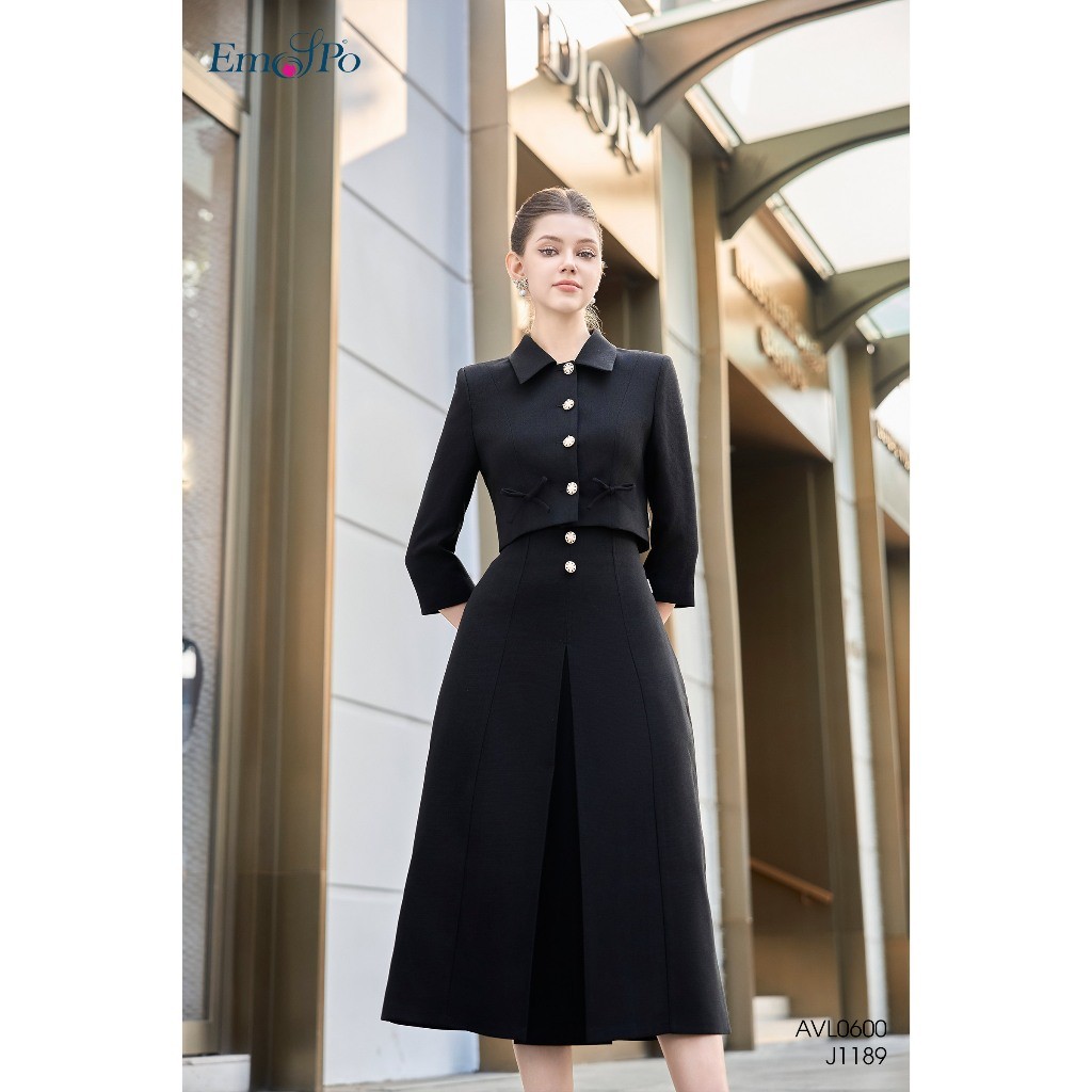 EMPO AVL0600 เสื้อกั๊กยาวปานกลางคอปกเสื้อติดกระดุมเดิน J11189