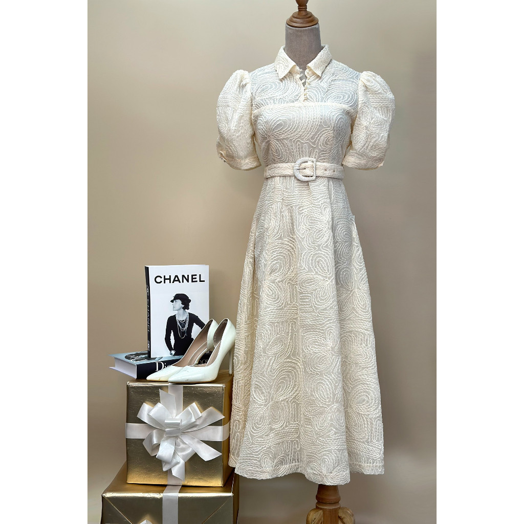 EMPO DM4349 เดรสคอปกบาน