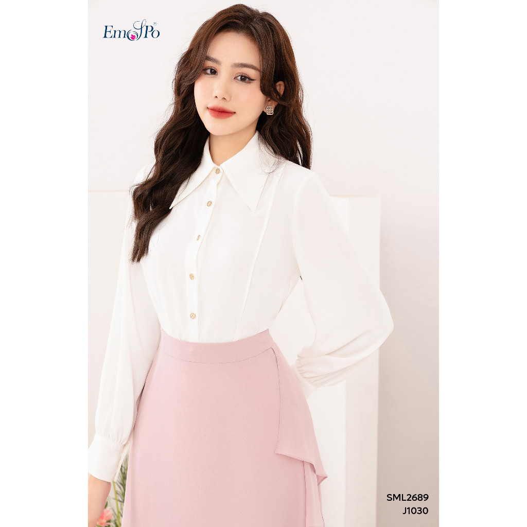เสื้อคอปกเยอรมันมีถ้วยหน้านูน EMSPO SML2689