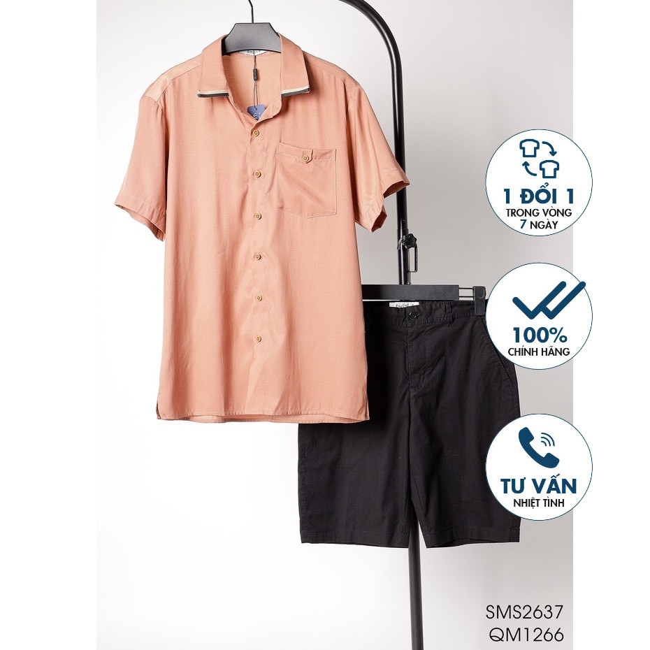 Emspo เสื้อเชิ้ตผู้ชายคอปก สายทอ กระดุม SMS2637