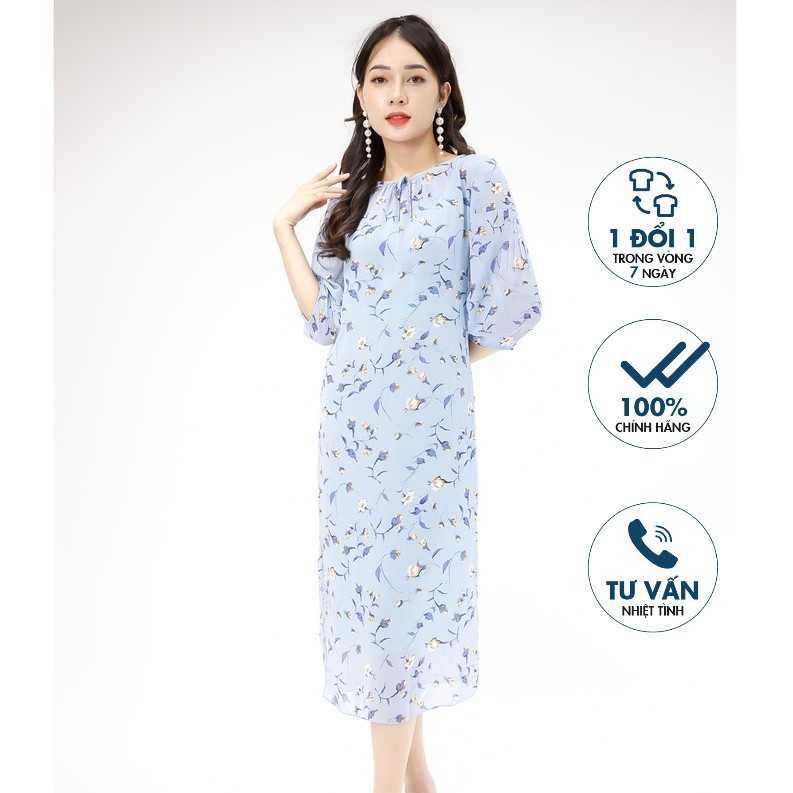 เดรส 2-in-1 คอปกผูกโบว์ เข็มขัดเลื่อมรูปหัวใจ Emspo DM2898