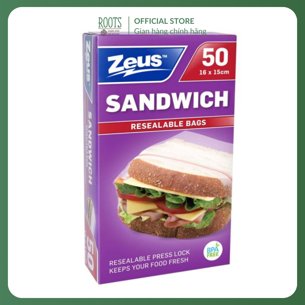 ZEUS - Sandwich Resealable Bags with Press Lock (16 x 15cm)