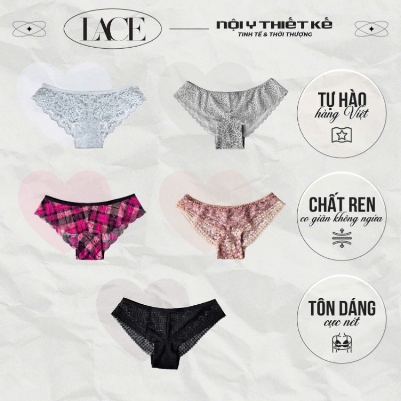 [ข้อเสนอจํานวนจํากัด] กางเกงชั้นในลูกไม้ดีไซน์ลายลูกไม้ CHEEKY ไม่มีขอบ ใส่สบายและแบน