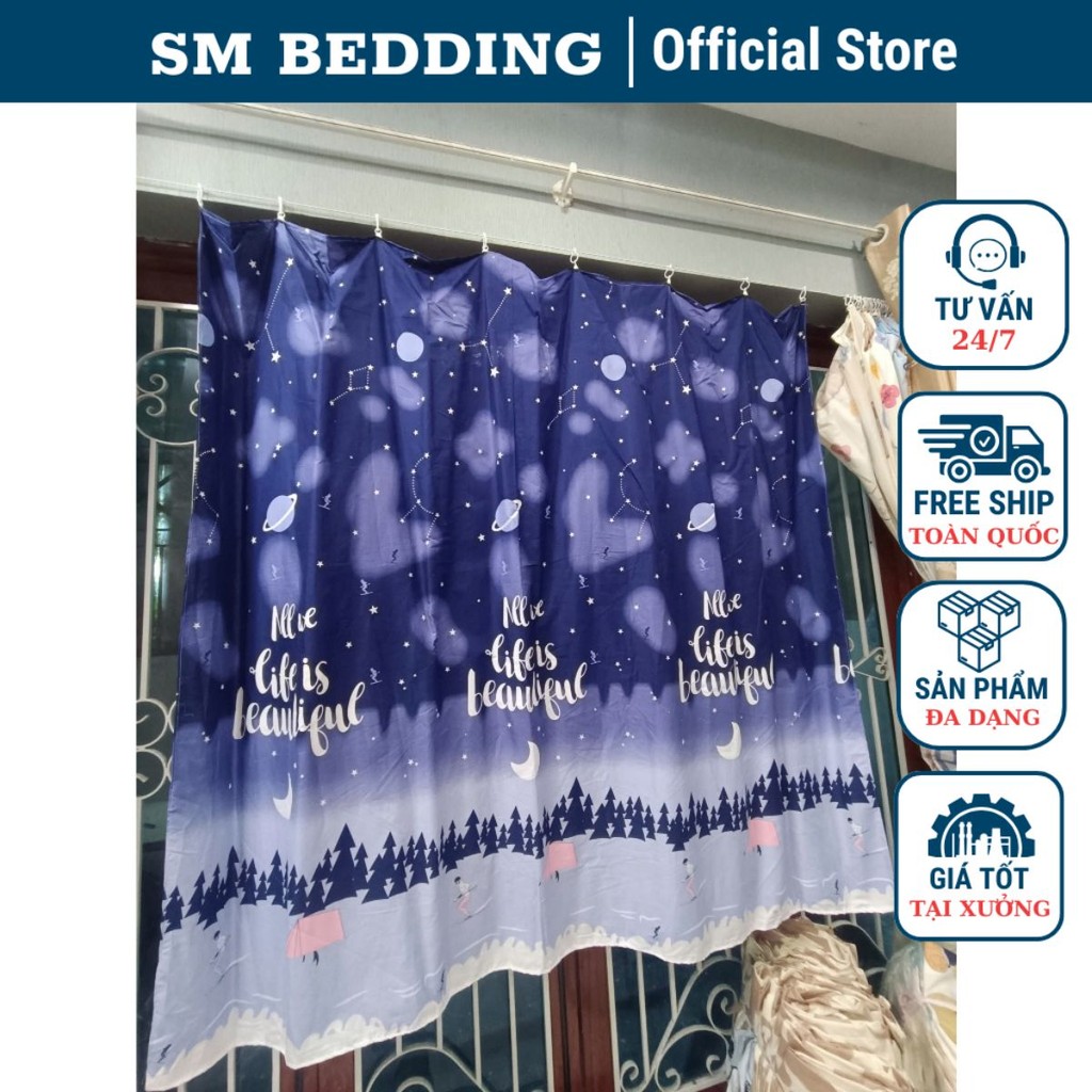 ผ้าม่าน Rido กั้นห้องจากแสงแดด 1mx1m2,1m6x1m9,2m2x2m,3mx2m,4mx2m, ลาย cosmic planet
