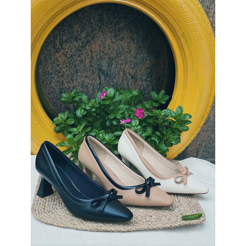 รองเท้าส้นสูง 7 ซม. แต่งโบว์ H322