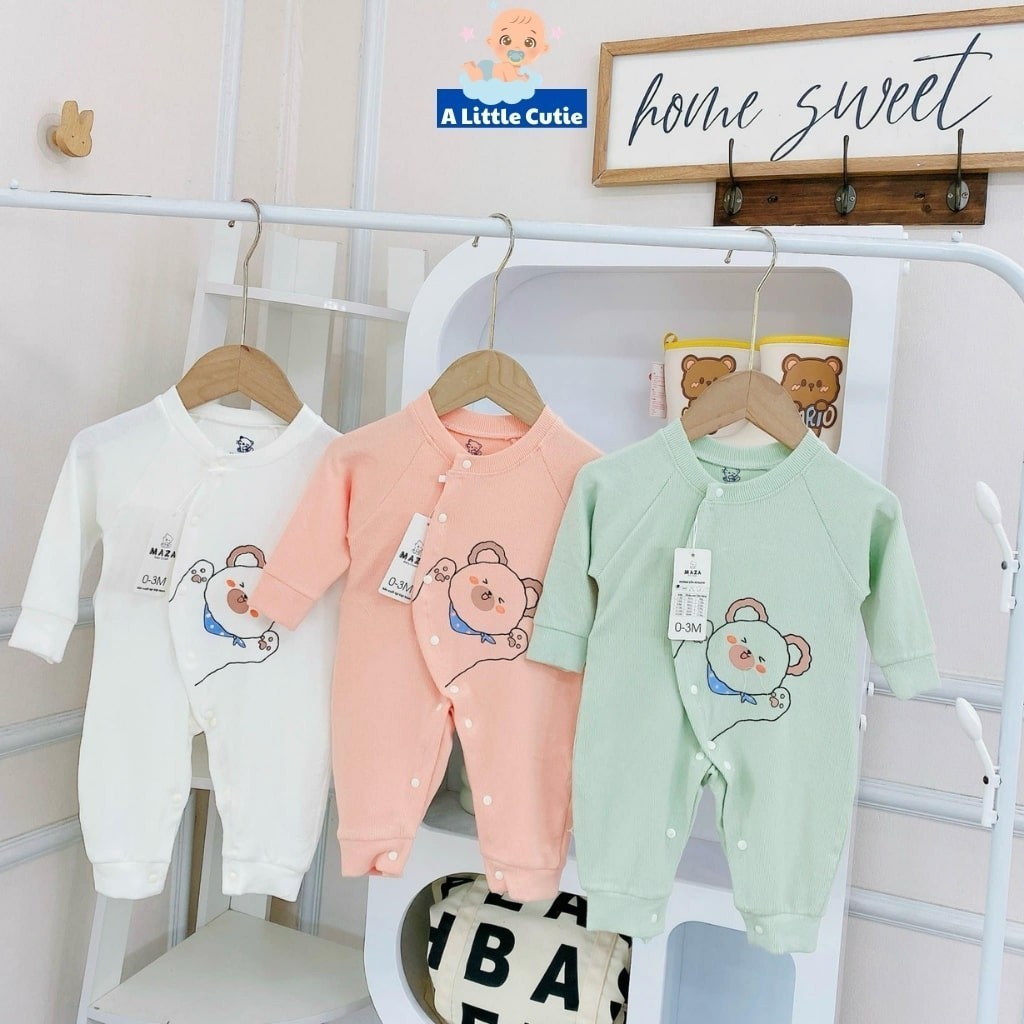 บอดี้เด็กผู้หญิง เด็กผู้หญิง แขนยาว ทารกแรกเกิด เด็กทารก ผ้าคอตตอน QC คุณภาพสูง BDS027 - A LITTLE CU