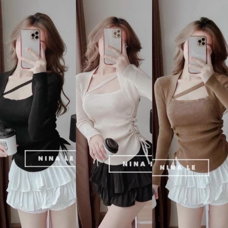 เสื้อยืดปักคอเรียบง่ายพร้อมเชือกรูดสองด้าน RD1