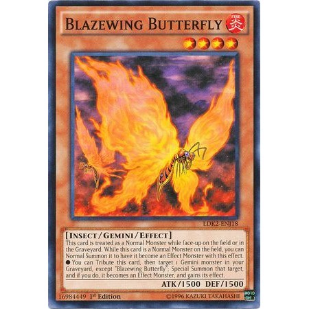 [ การ์ด Yugioh ของแท้ ] Blazewing Butterfly - LDK2-ENJ18 - Common 1st Edition