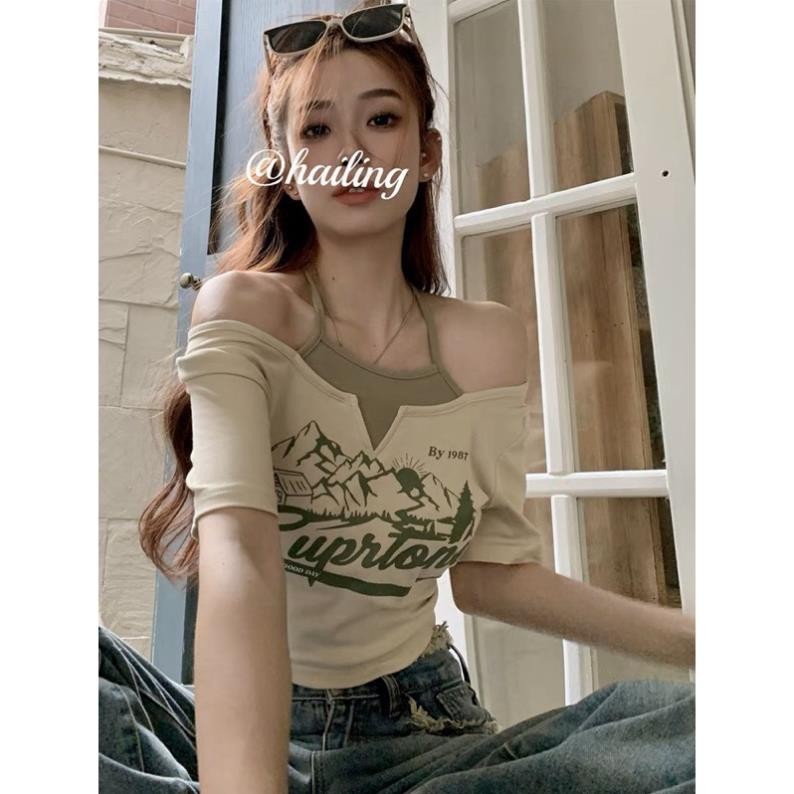 เสื้อเชิ้ตสไตล์ CROPTOP พร้อมนกเล็ก PT2000