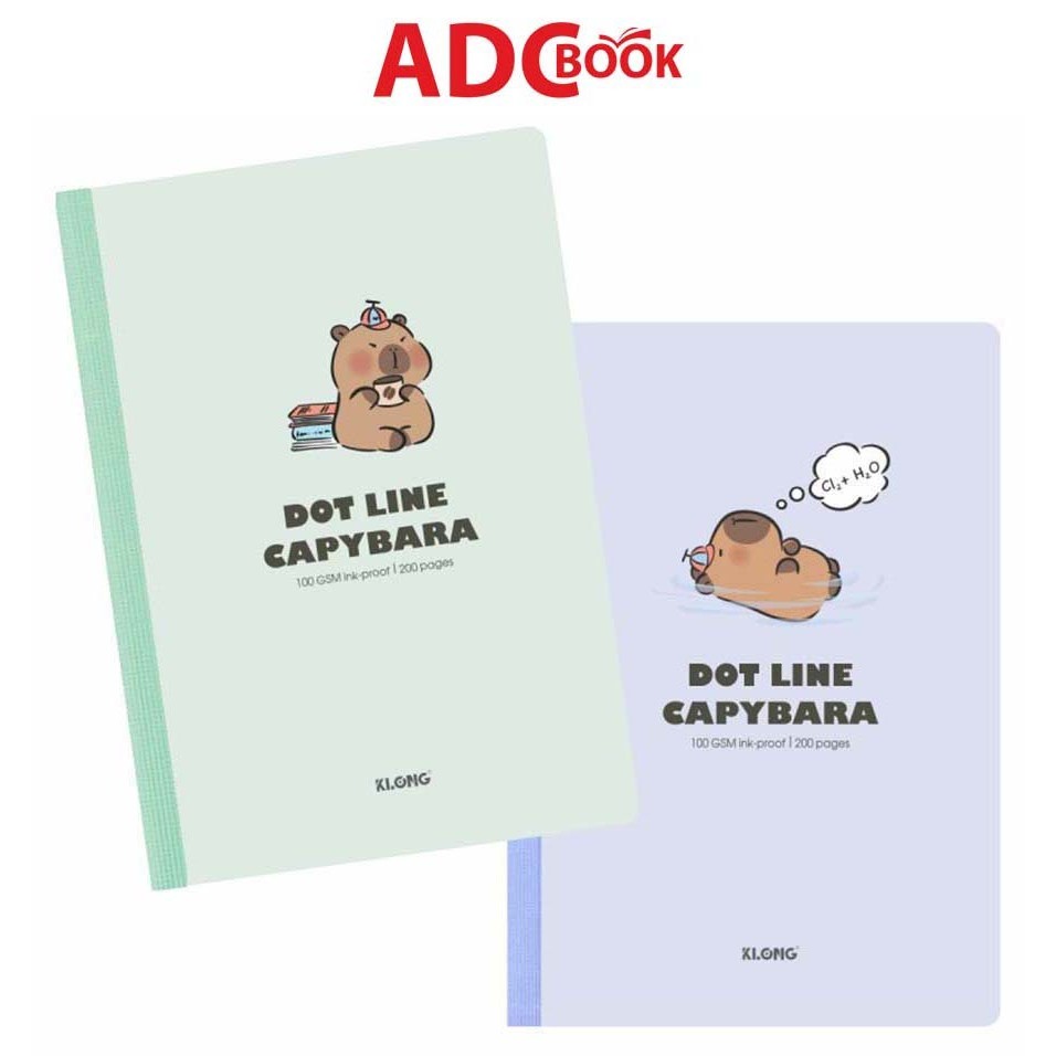 สมุดโน๊ตแนวนอนลายจุด - K.Long TP830 Capybara B5 Notebook 200 หน้า - สมุดโน้ตนักเรียน (จัดส่งสีสุ่ม)