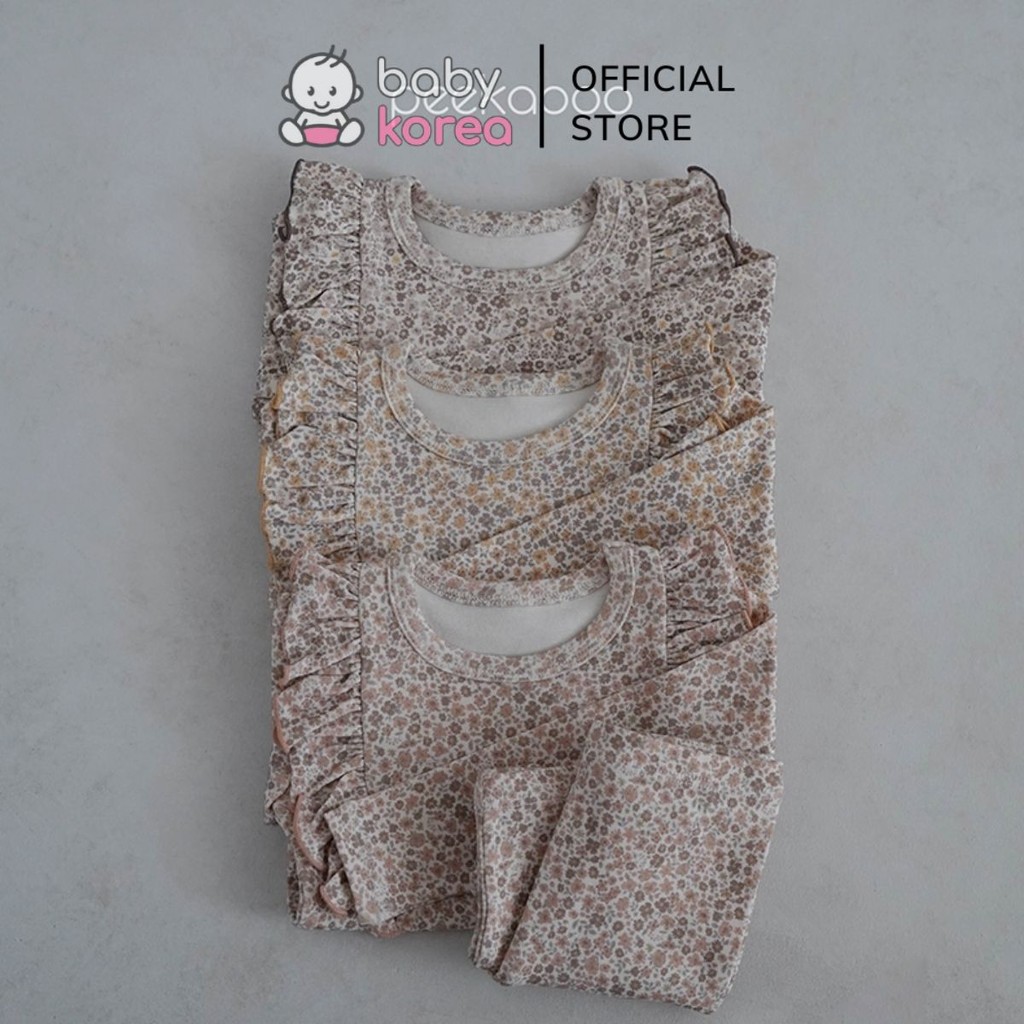 (GEUINE Peekaboo) VeryWing ชุดหลวมแขนยาวลายดอกไม้นางฟ้า Made in Korea แฟชั่นเด็กสําหรับเด็กทารก BABY