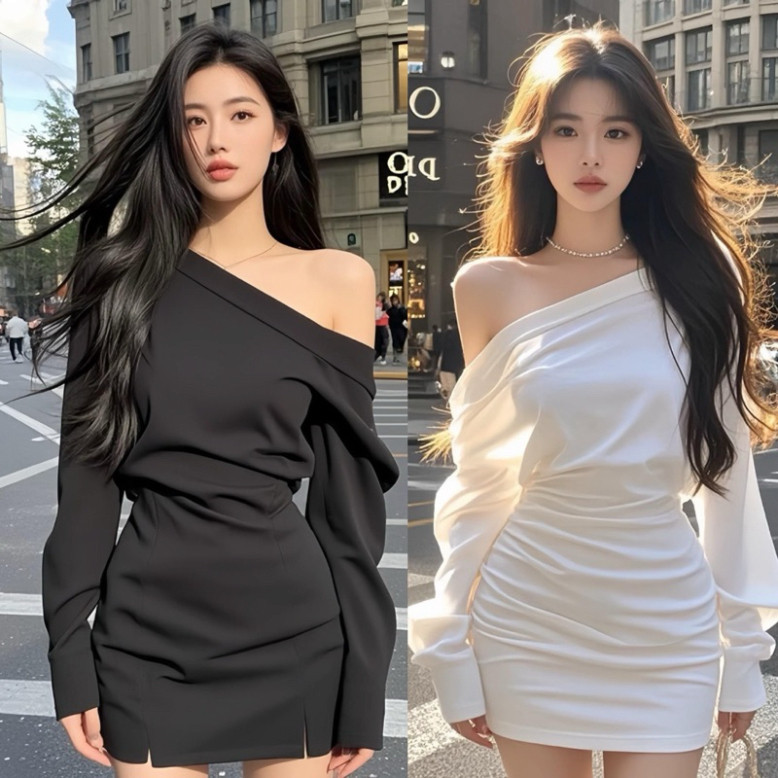 เดรสเลดี้เปิดไหล่ ตายเปียว ออกแบบด้วยวัสดุคุณภาพสูงหรูหราและมีเสน่ห์
