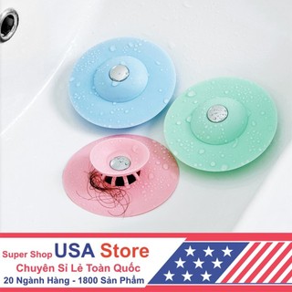 Combo 1-2 Nắp Chặn Lọc Rác Bồn Rửa Bát Bật Mở - Nắp Đậy Silicon Chặn Lông Tóc Bồn Tắm, Rửa Mặt - Ngăn Mùi Nắp Cống