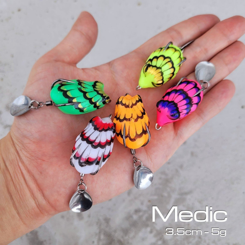 MedicเลียนแบบAir Lureพร้อมช้อนสร้างคลื่นตกปลาที่คมชัด 3.5 ซม. 5g M32 doculureยี่ห้อNewv898ahgdbafg1