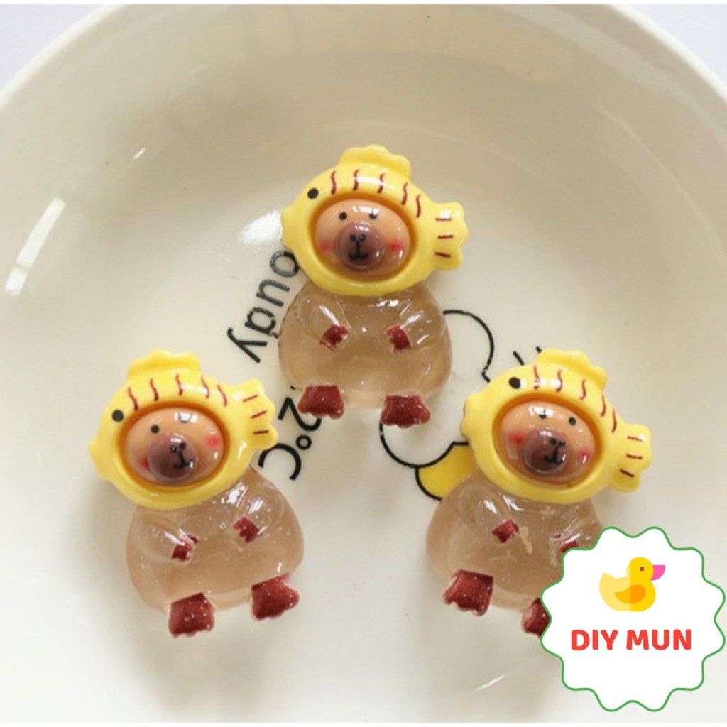 DIY MUN blind bag capybara Charm GLOWING Brown Capybara Mouse, Jibbitz, DIY Slipper Sticker, Crocs