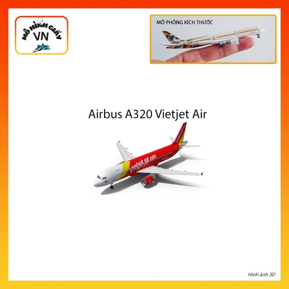 [1:400] Airbus A320 Vietjet Air Assembly Paper Model - MohinhgiayVN