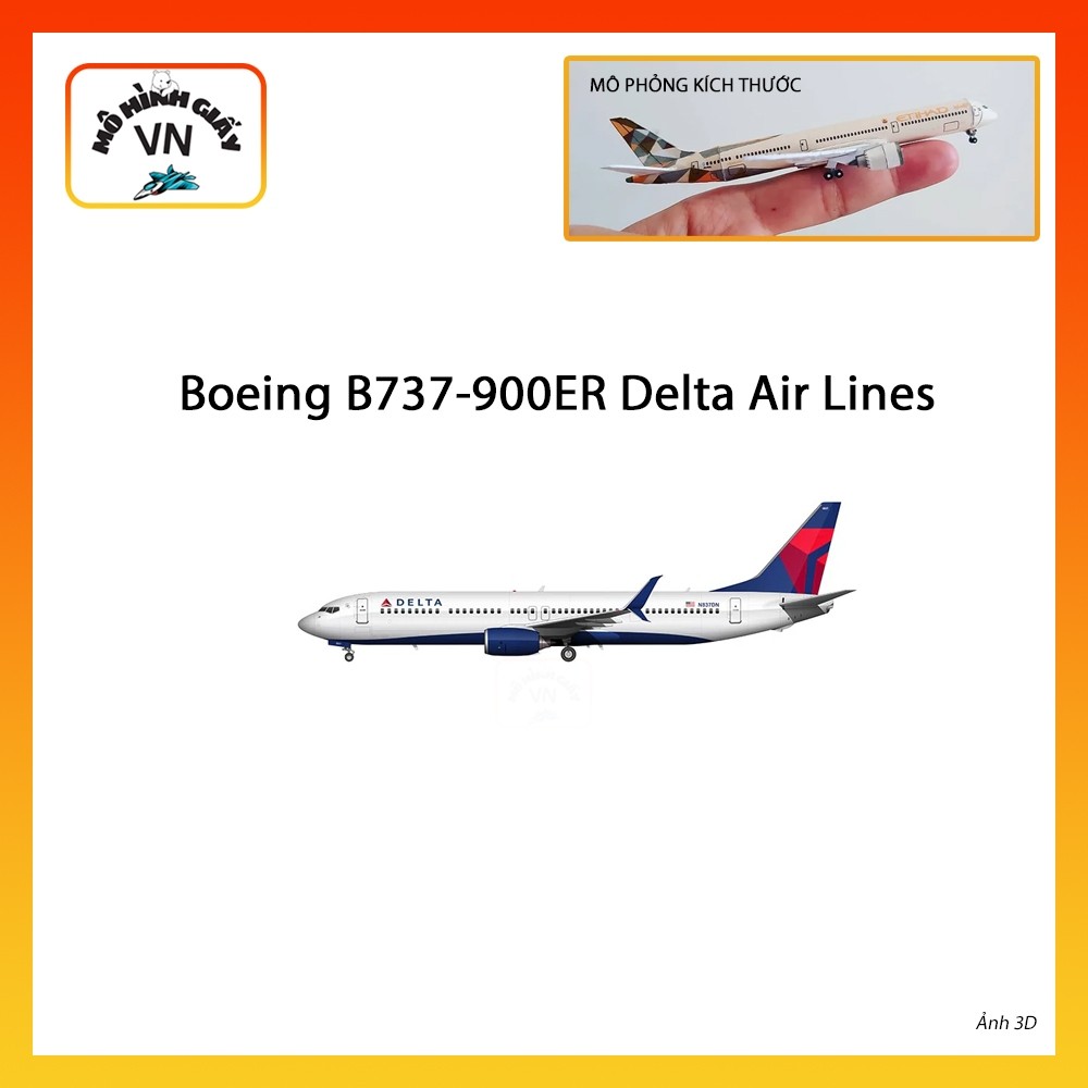[1:400] Boeing B737-900Er Delta Air Lines Assembly Paper รุ่น - MohinhgiayVN