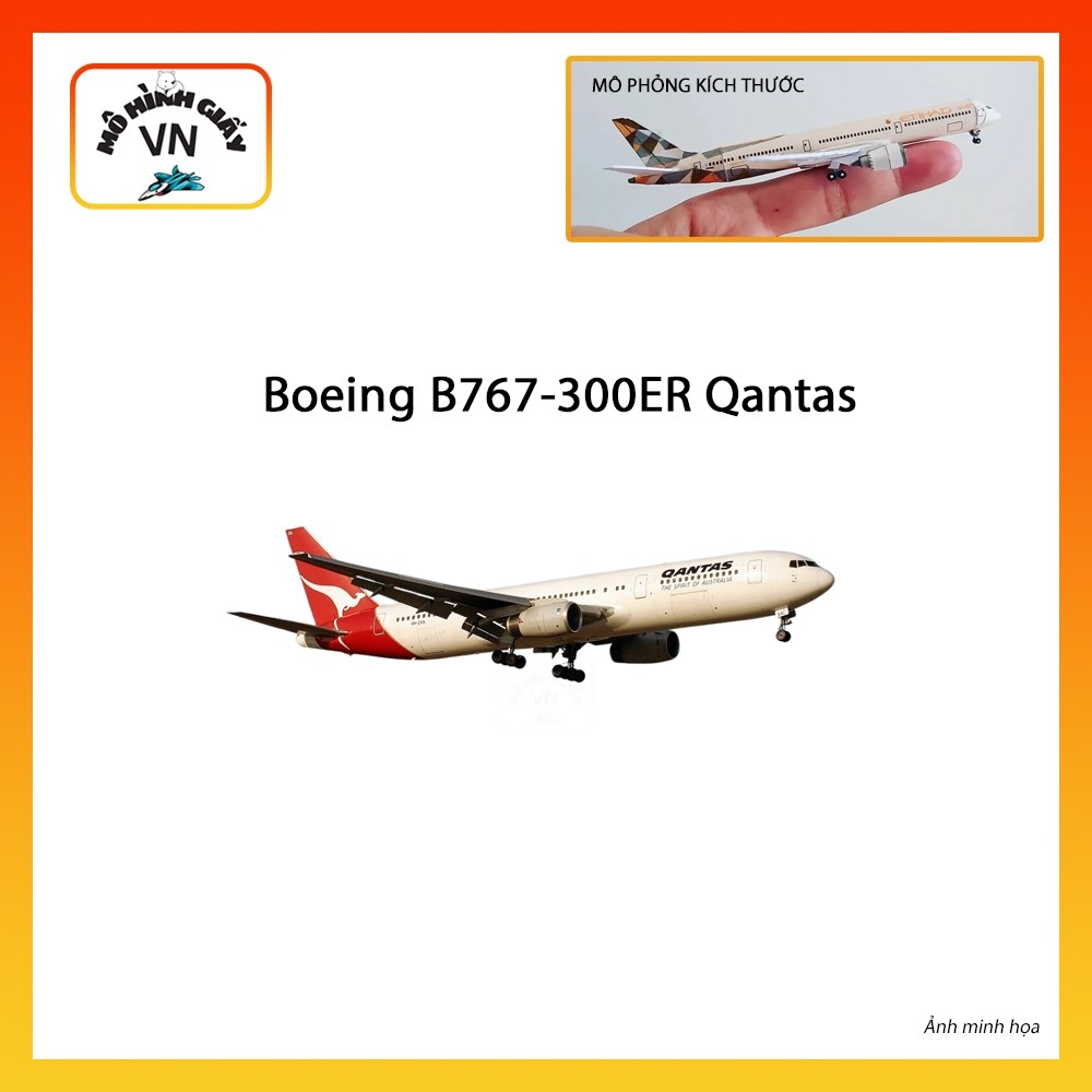 [1:400] โบอิ้ง B767-300ER กระดาษประกอบ Qantas รุ่น - MohinhgiayVN