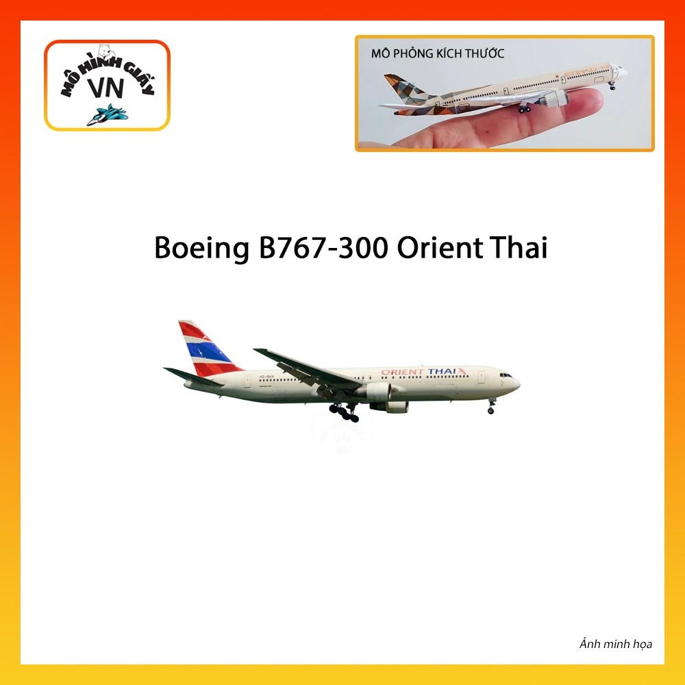 [1:400] Boeing B767-300 Orient Thai Airplane Assembly Paper รุ่น - MohinhgiayVN