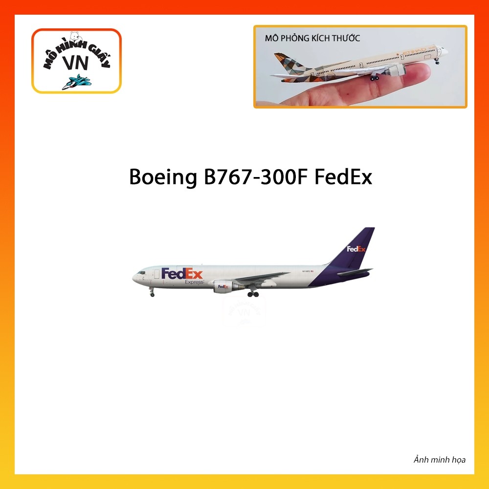 [1:400] Boeing B767-300F Fedex Airplane Assembly Paper Model - MohinhgiayVN