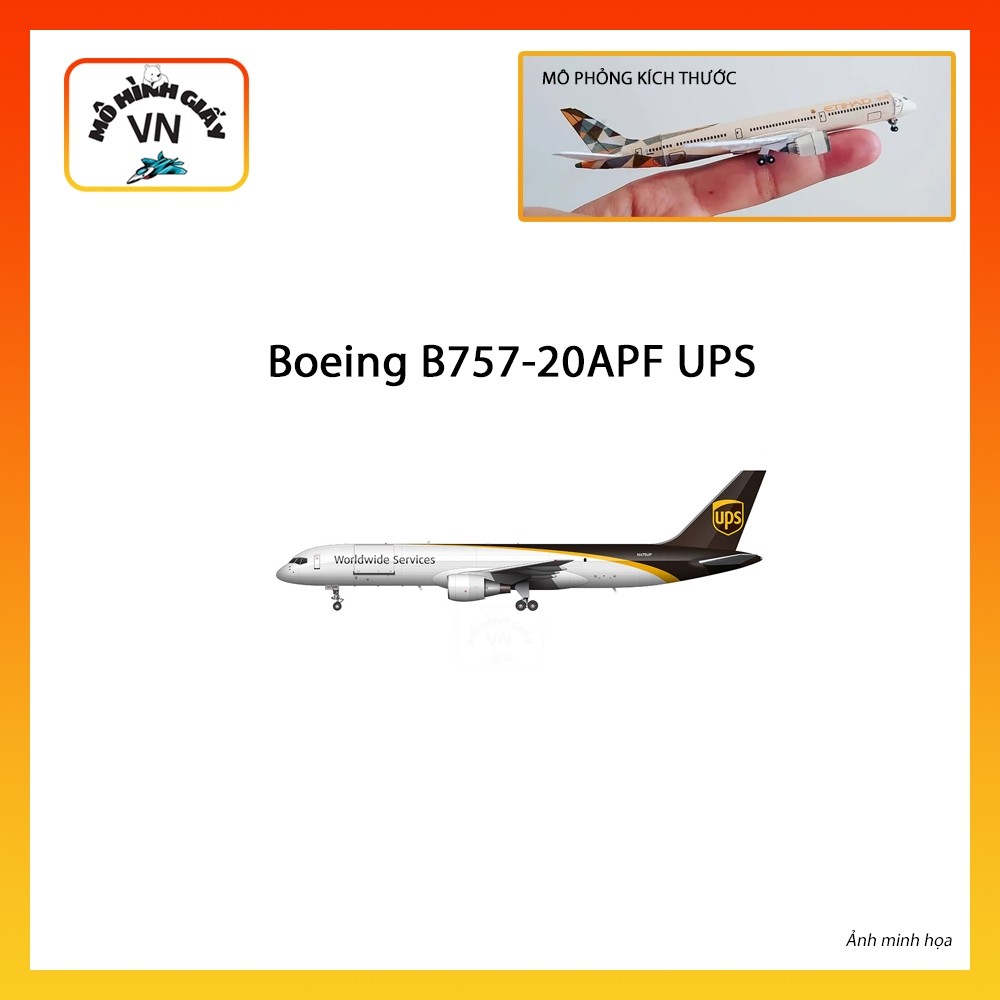 [1:400] Boeing B757-20Af Ups Assembly Paper รุ่น - MohinhgiayVN