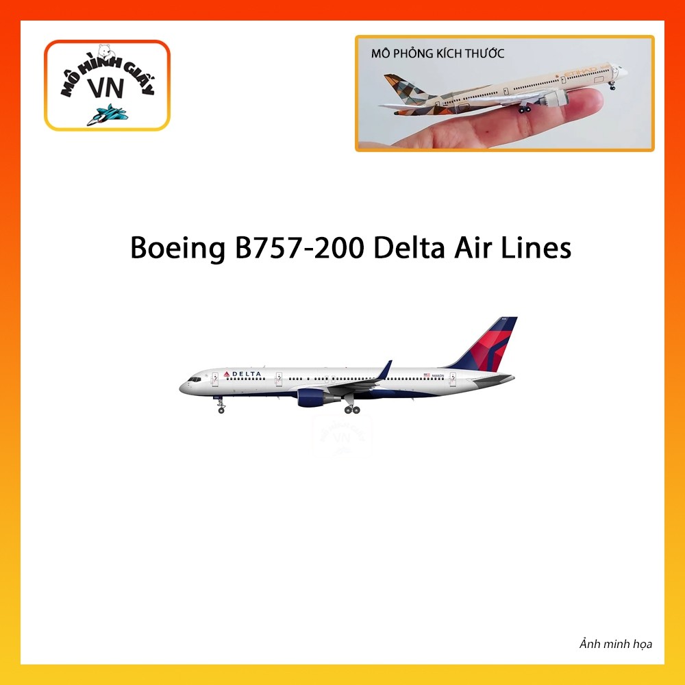 [1:400] Boeing B757-200 Delta Air Lines Assembly Paper Model - MohinhgiayVN