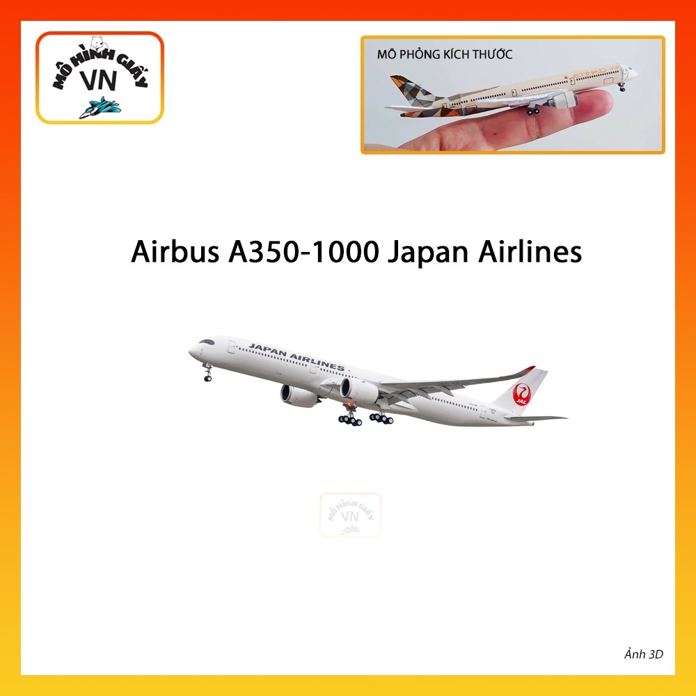 [1:400] Airbus A350-1000 Japan Airlines Assembly Paper Model - MohinhgiayVN