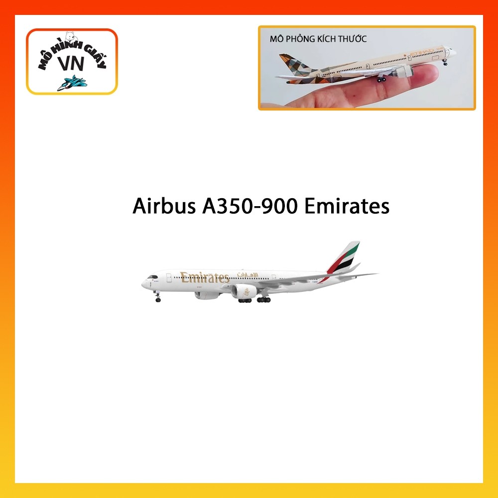 [1:400] Airbus A350-900 Emirates Assembly Paper Model - MohinhgiayVN