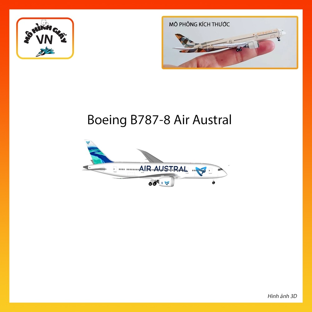 [1:400] กระดาษประกอบเครื่องบิน รุ่น B787-8 Air Austria - MohiinhgiayVN
