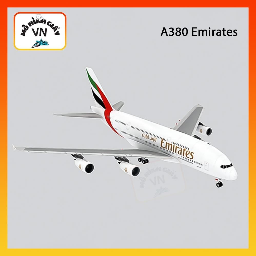 โมเดลกระดาษประกอบ Airbus A380 Emirates - MohinhgiayVN