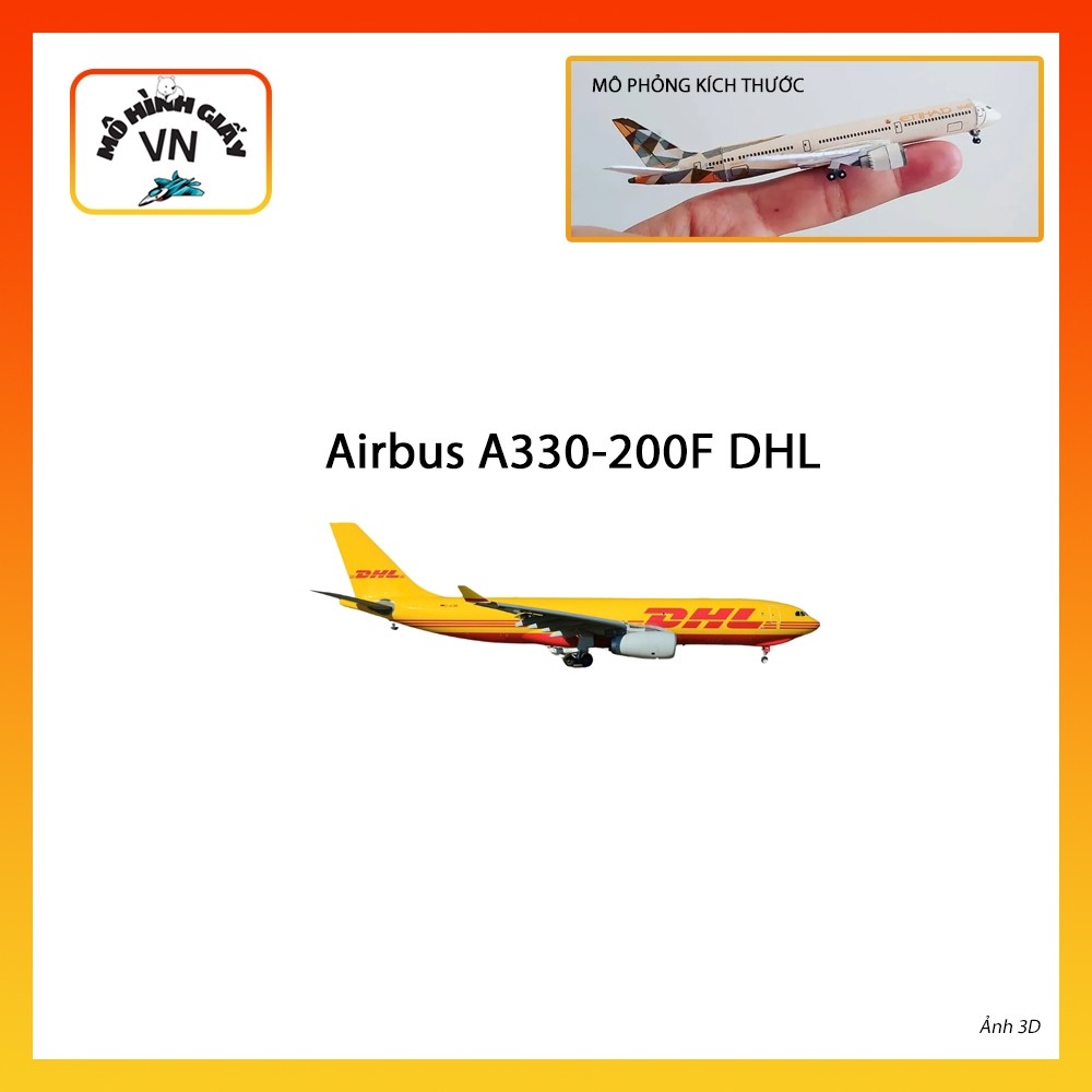 [1:400] Airbus A330-200F DHL Assembly Paper Model - MohinhgiayVN